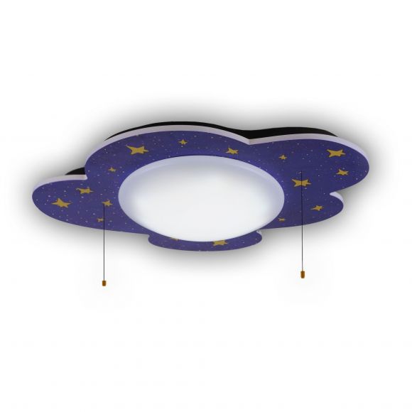 dimmbare LED Deckenleuchte Kinderleuchte mit CCT-Lichtfarbsteuerung und Schalter 74 x 57 x 10 cm Nachthimmel Sterne