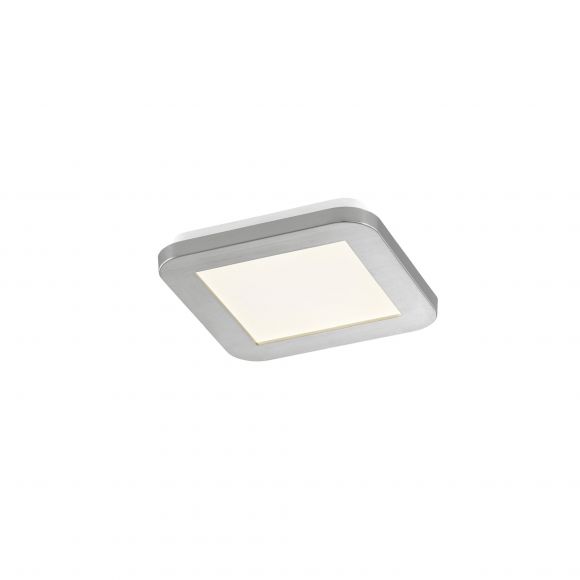 dimmbare LED Deckenleuchte quadratische Badezimmerleuchte Deckenlampe weiß nickel 17 cm IP44