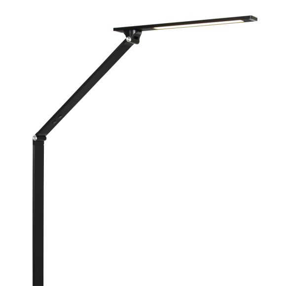 dimmbare LED eckige Stehleuchte höhenverstellbare mit Gelenkarm schwarz matt Stehlampe mit 4 Stufen Touchdimmer