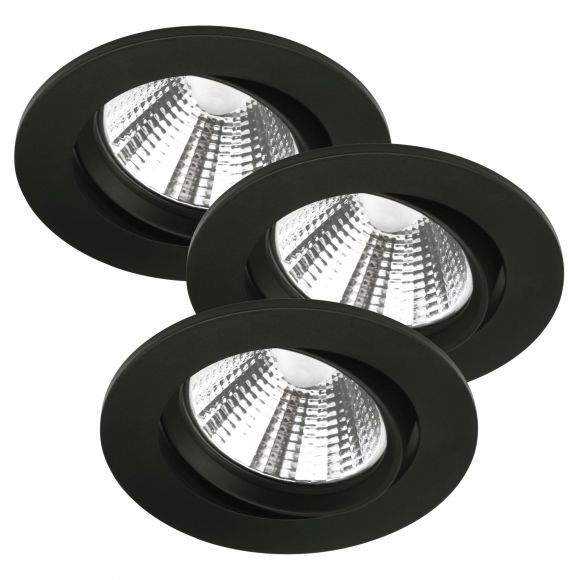 dimmbare LED Einbauleuchte Parallelschaltung Möglich Einbaulampe Schwarz