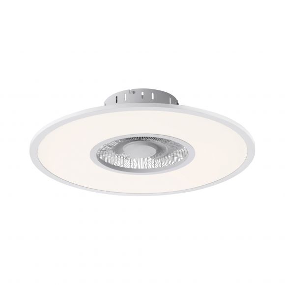 dimmbare runde LED Deckenleuchte mit Fernbedienung & Memory Funktion  und Aluminium matt Deckenlampe weiß ø 59 cm