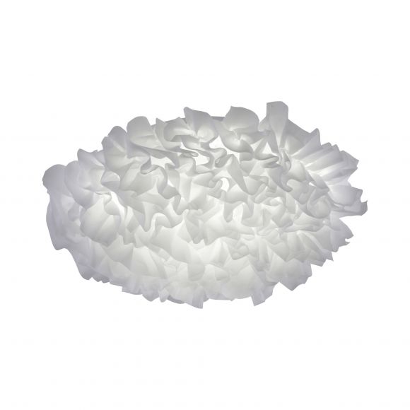dimmbare runde LED Deckenleuchte aus Stoff Deckenlampe weiß in 2 Größen 