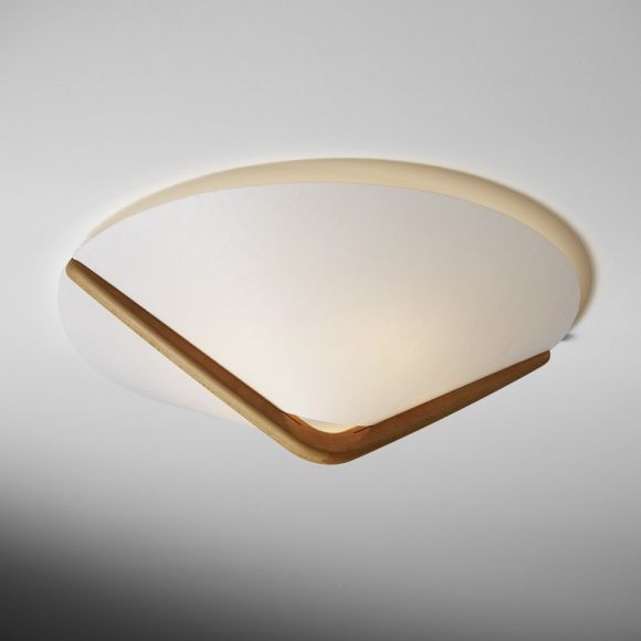 Deckenlampe in klassischer Formgebung mit Bucheholz - in Ø65cm