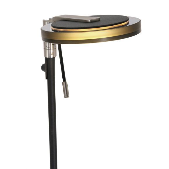 dreh- und schwenkbare LED Stehleuchte mit dimmbarem Glas Ring und Kugelgelenk Stehlampe schwarz 126 cm