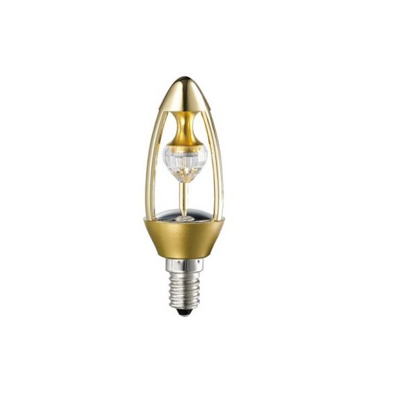 E14 LED-Kerzenlampe Crystal gold, C35, 5,5 Watt