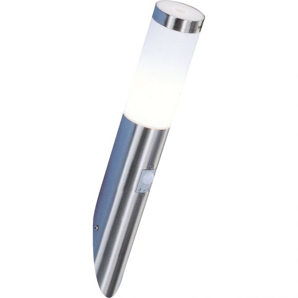 E27 Außenwandleuchtemit Bewegungsmelder aus Edelstahl opal Außenwandlampe ø 7.6 cm IP44