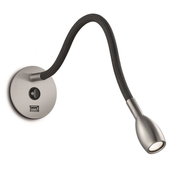 Einbau-LED-Wandleuchte, USB-Charger, für Paneelwände, LED warmweiß 