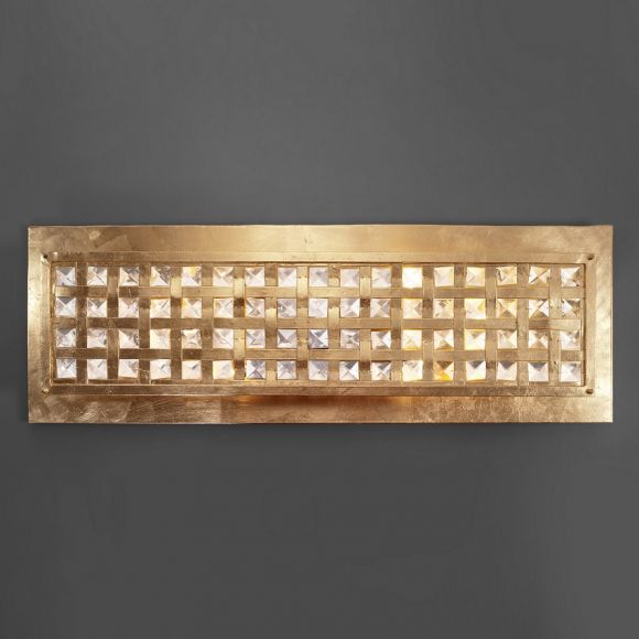 Exklusive Wand- oder Deckenleuchte - Handarbeit aus Italien - Blattgold - Kristallglas