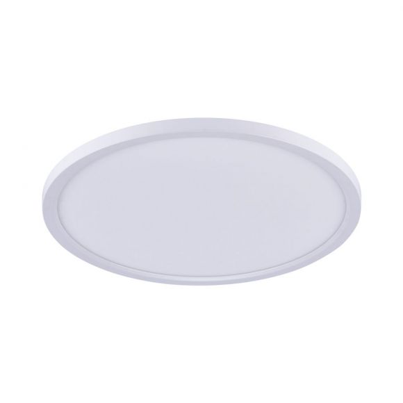 Flache runde LED Deckenleuchte dimmbar mit Fernbedienung, 4,5 x 40 cm, Stahlrahmen weiß