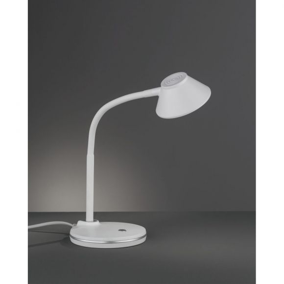 Flexible LED Tischleuchte, weiße Schreibtischlampe, individuell einstellbar, mit Schalter, inkl. LED 3,2W