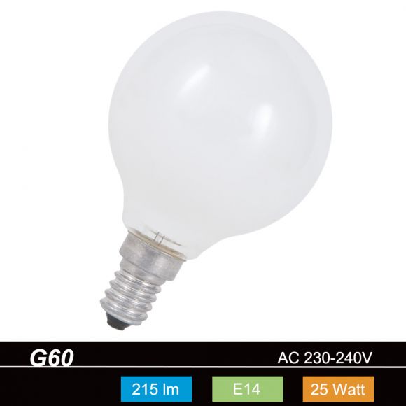 G60 Globe 60mm E14 opal weiß  25W Leuchtmittel