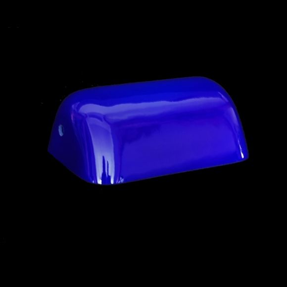 Glas zur Bankers-Lamp indigo-blau, 3-Schicht dickwandig wuchtig