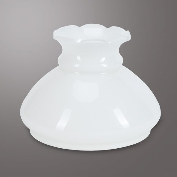 Glasschirm in Weiß mit gewelltem Rand - Vestaglas Auflagerand 153mm