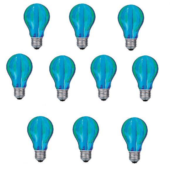 Glühlampe, Leuchtmittel, Glühbirne AGL E27 40W grün/blau Längs gestreift