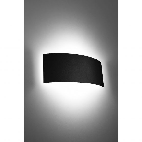 halbrunde Wandleuchte 2-flammige Wandlampe schwarz mit indirektem Licht 34 x 14 x 8 cm