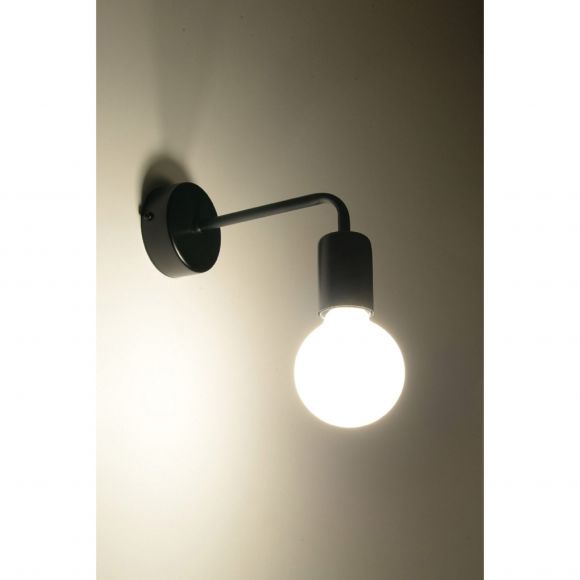 Industrial-Style E27 Wandleuchte hängend aus Stahl vintage ideal für Filament-Leuchte Wandlampe schwarz