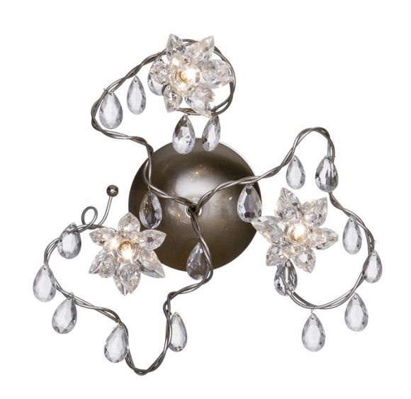 Jewel 3 Deckenleuchte aus Edelstahl mit kristallen Glasanhängern, handgefertigt