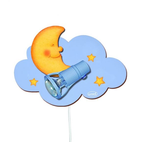 Kinder-Wandlampe mit Mond und Sternen in Wolkenform