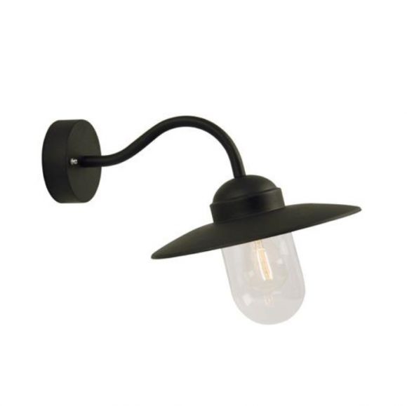 Klassische Aussenwandleuchte schwarz pulverbeschichtet, Laterne hängend IP54 Wandlampe ideal für Hauswand und Eingang 