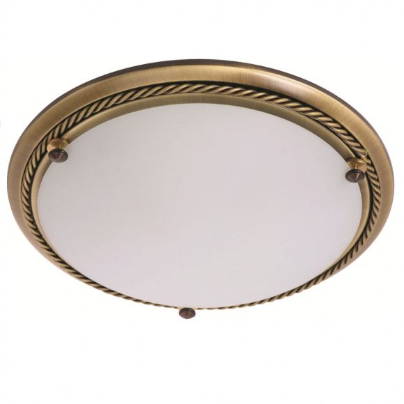 Klassische Deckenleuchte -  Bronze - Opalglas weiss - 29 cm Durchmesser