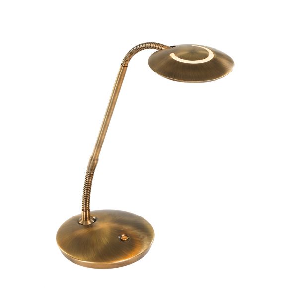 Klassische LED Tischleuchte mit verstellbarem Kopf, bronze, Pulsdimmer, CCT - Dim-to-Warm-Funktion, Schreibtischlampe, inkl. LED 6W