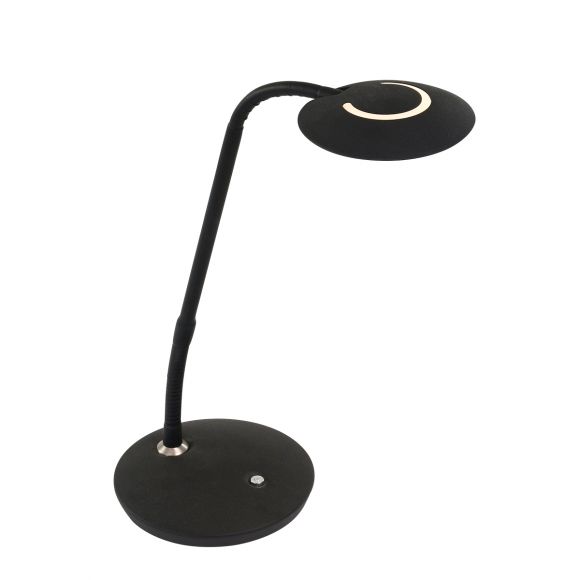 Klassische LED Tischleuchte mit verstellbarem Kopf, schwarz, Pulsdimmer, CCT - Dim-to-Warm-Funktion, Schreibtischlampe, inkl. LED 6W