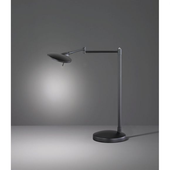 klassische LED Tischleuchte mit schwenkbarem Arm, dimmbar, schwarz, Leseleuchte inkl. LED 8W