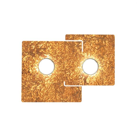 Kolarz® LED-Deckenleuchte Square 2-flammig in Vintage Gold