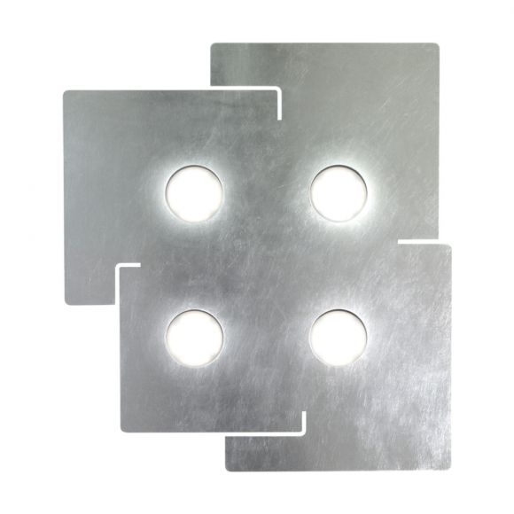 Kolarz® LED-Deckenleuchte Square 4-flammig in Leaf Silver