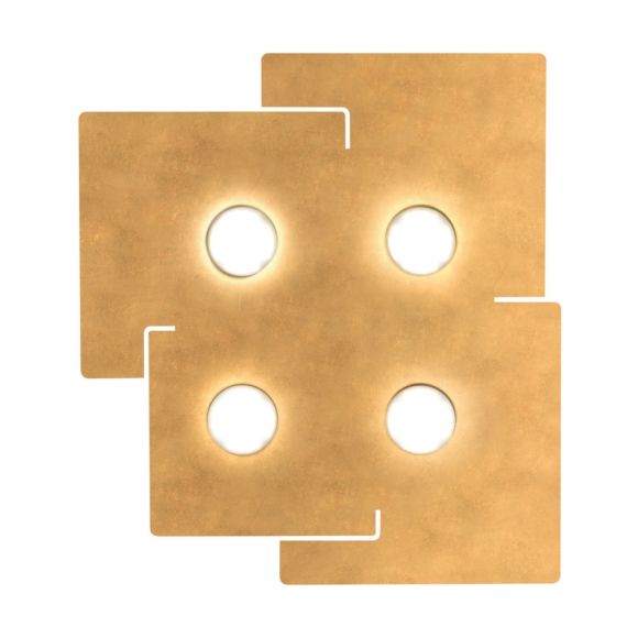 Kolarz® LED-Deckenleuchte Square 4-flammig in Leaf Gold