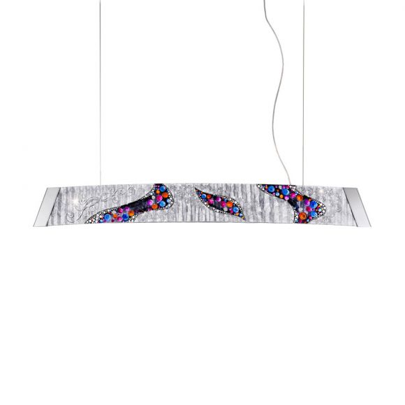 Kolarz® LED-Pendelleuchte Bara in Kiss Silver, 130cm
