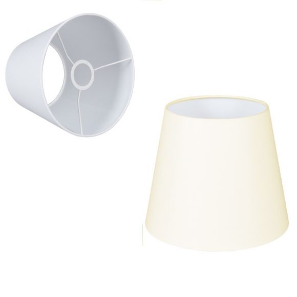 Konischer Lampenschirm E27 Fassung creme oder weiß Ø 22cm