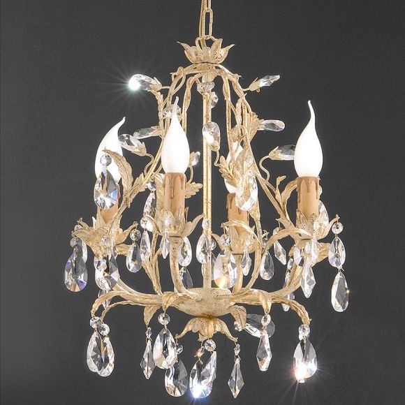Kronleuchter  Florentiner-Stil Wählbar mit Bleikristall- oder Glasbehang