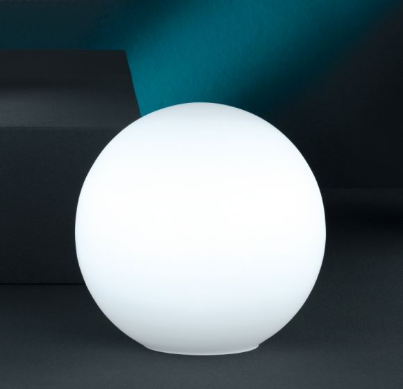 Tischleuchte, Kugel, Fassung E27 für LED, weißes Opalglas, 3 Größen 