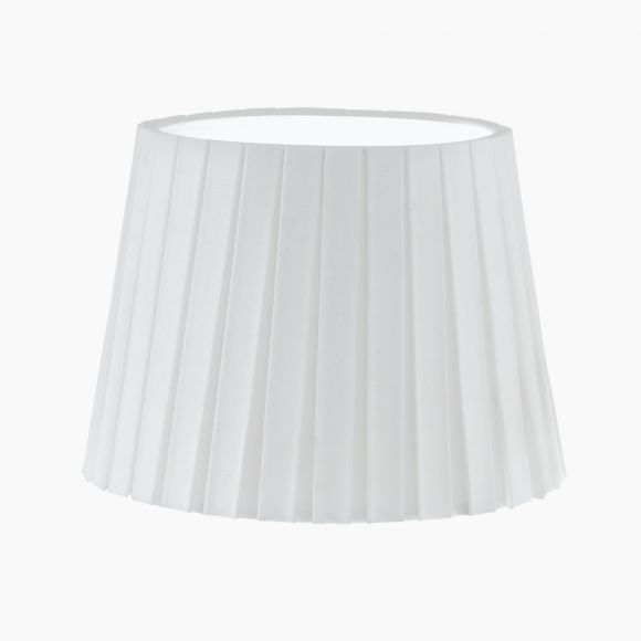 Lampenschirm aus Textilgewebe - Plisse in Weiß - Höhe 17 cm - Durchmesser 24,5 cm