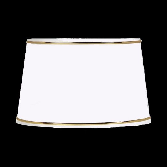 Lampenschirm oval weiß mit Goldkante