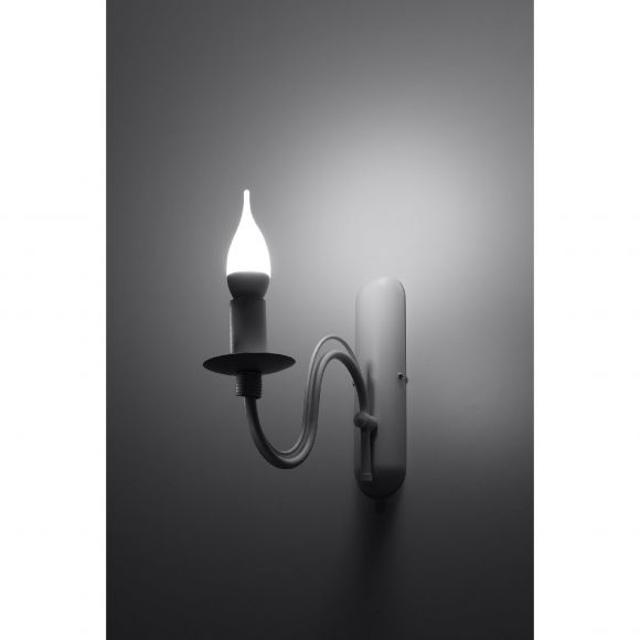 Landhaus E14 Kerzenleuchter Wandleuchte Wandlampe in weiß oder schwarz verfügbar