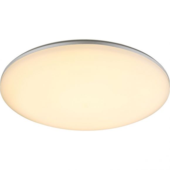 LED Außen Deckenleuchte opal rund Außen Deckenlampe silberfarben ø 33 cm IP54 warmweiß