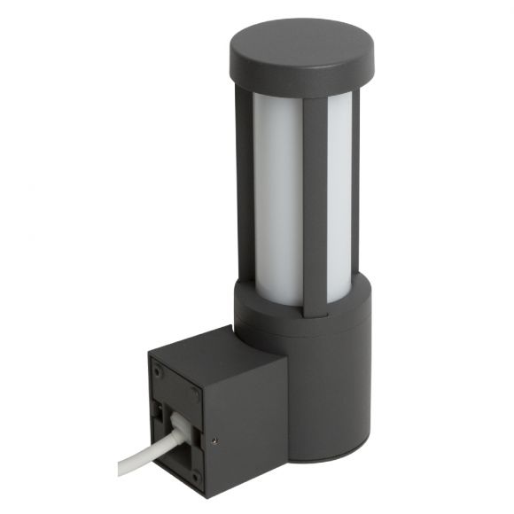 LED Außenwandleuchte anthrazit / schwarz, Zylinderform / rund, Alu, inkl. Montagematerial und Vorschaltgerät, IP54