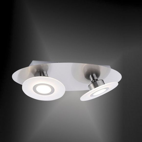 LED Deckenleuchte 2-flammig mit LED-Switchmo ® in Nickel