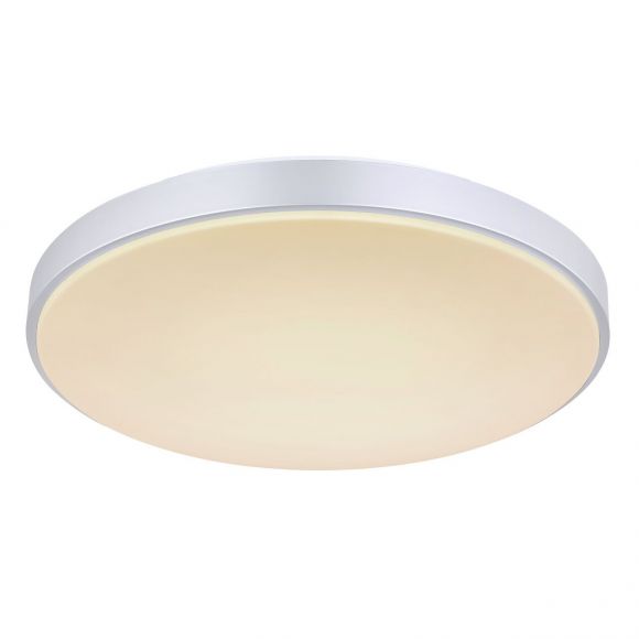 LED Deckenleuchte mit CCT-Lichtfarbsteuerung & Fernbedienung & Memory Funktion aus Acryl Deckenlampe weiß silberfarben ø 41 cm