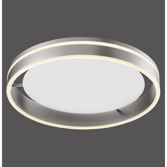 LED Deckenleuchte Q-VITO, silber, Smart Home, rund, Fernbedienung, D 40 cm