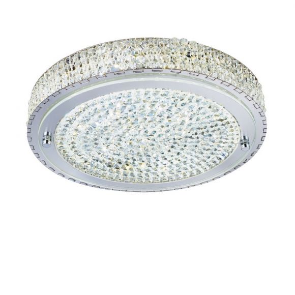 LED Deckenleuchte Vesta aus Chrom und Kristallglas, 30 cm