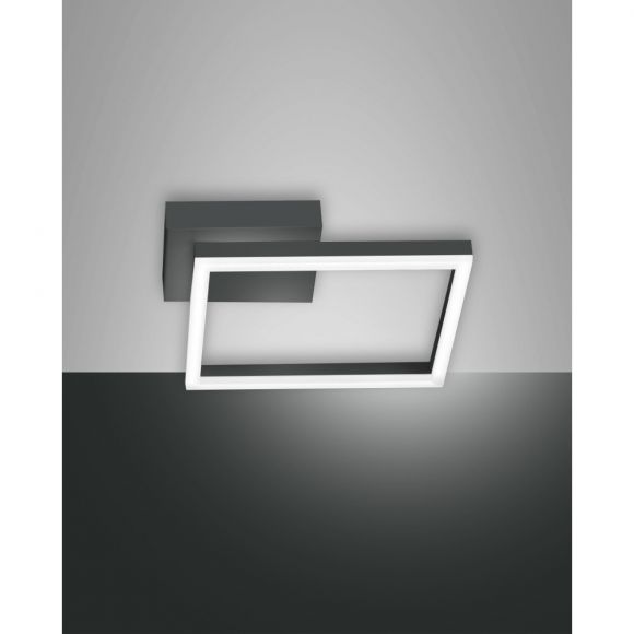 LED Deckenleuchte, anthrazit, Rahmen eckig, LED dimmfähig, 27 x 27 cm