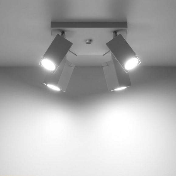 LED Deckenstrahler, weiß, schwenkbar, 4-flammig, quadratisch