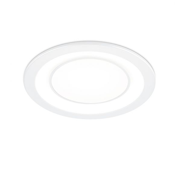 LED Einbauleuchte, Rund, D=14,8cm, getrennt schaltbar, Chrom o. Weiß 