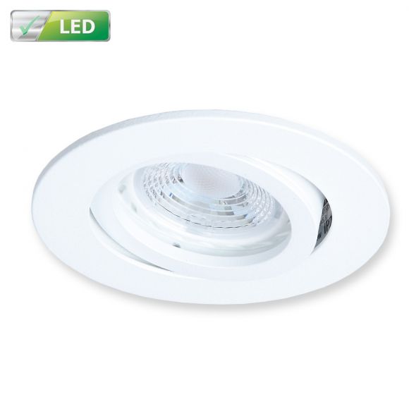 LED Einbaustrahler, weiß, rund, D 8,2 cm, inkl. GU10 LED 5,5 Watt