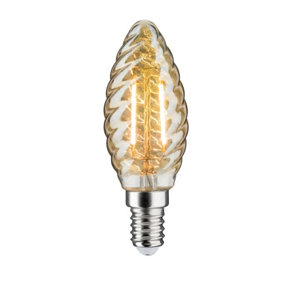 LED gedrehte Kerze Filament E14, 2,5 Watt, 2500K goldfarben 