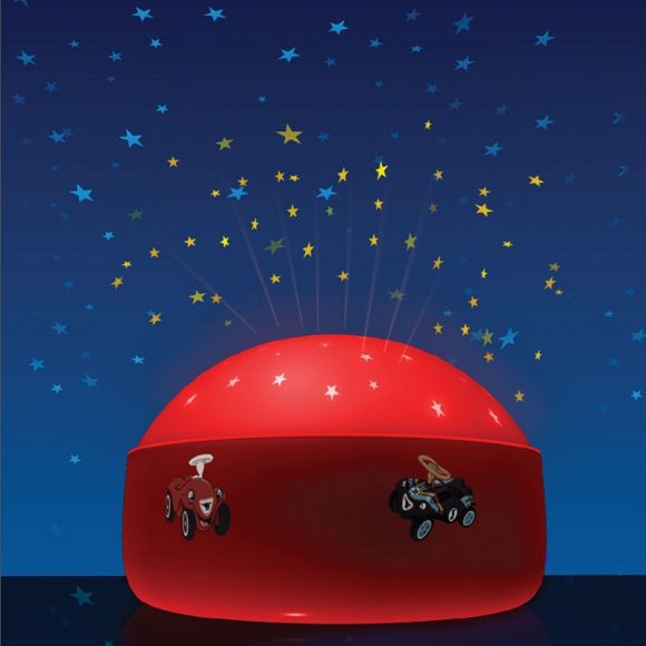 LED Nachtlicht Bobby Car mit Sternenhimmel-Projektion Batteriebetrieben - inklusive Taschenlampe 