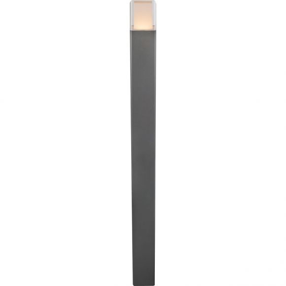 LED Sockelleuchte 100 cm hoch Wegeleuchte opal klar Sockellampe schwarz IP44 warmweiß